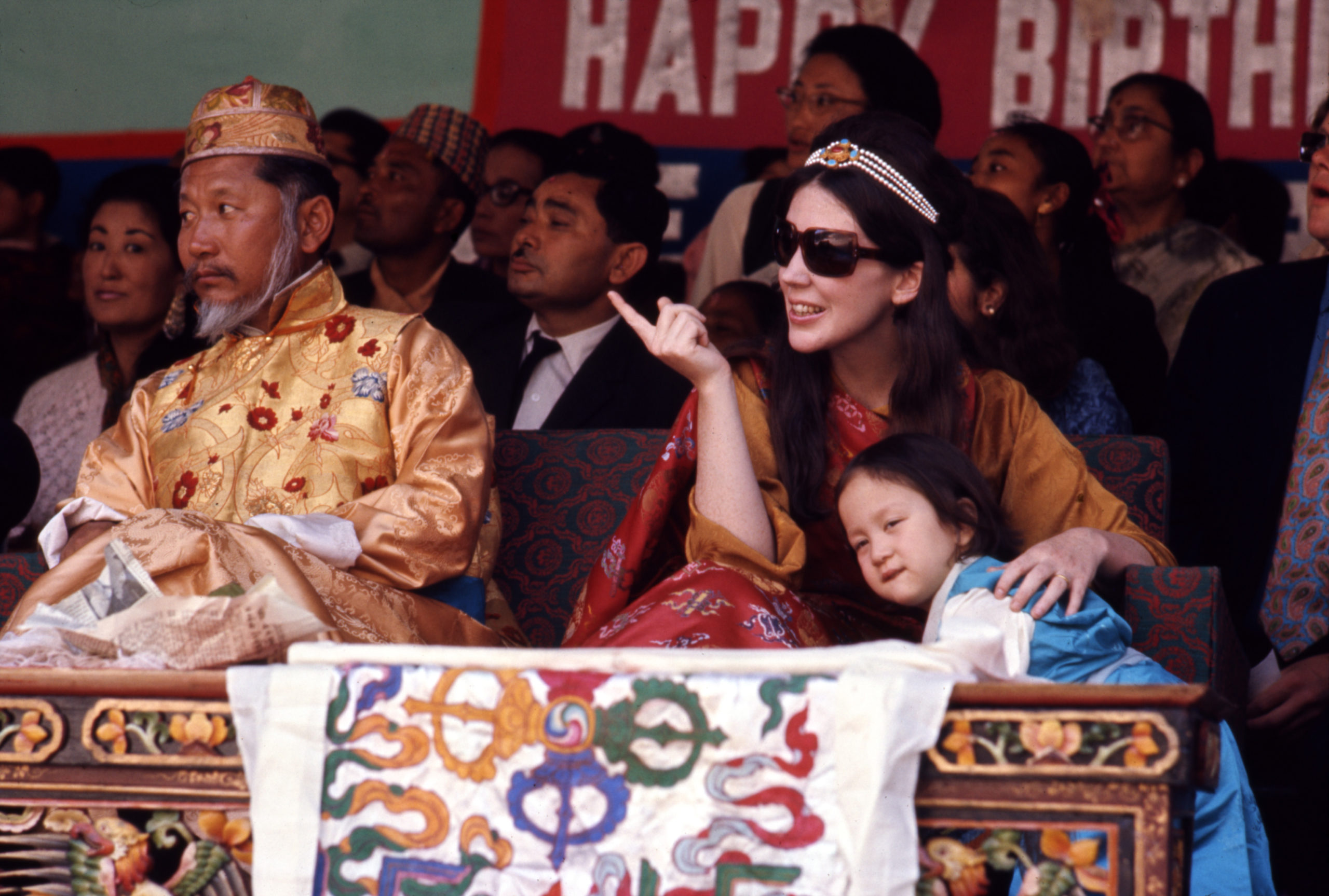 King and Queen of Sikkim and their daughter watch birthday celebrations Gangtok Sikkim LOC ppmsca.30171 scaled